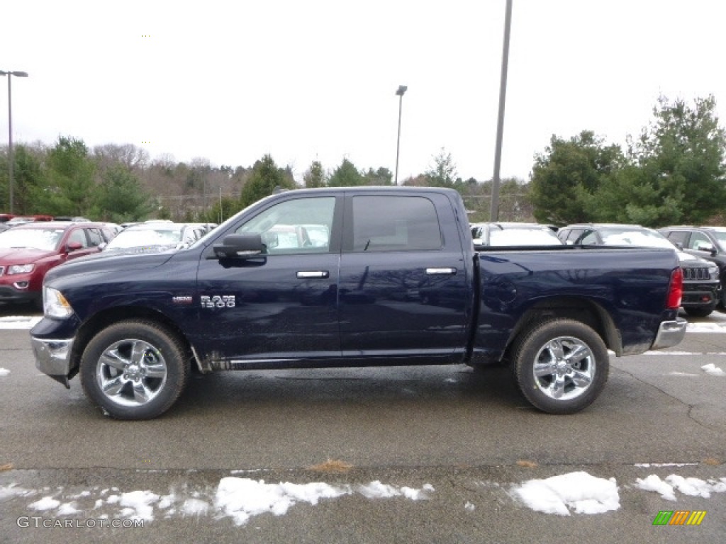 2017 1500 Big Horn Crew Cab 4x4 - True Blue Pearl / Black/Diesel Gray photo #3