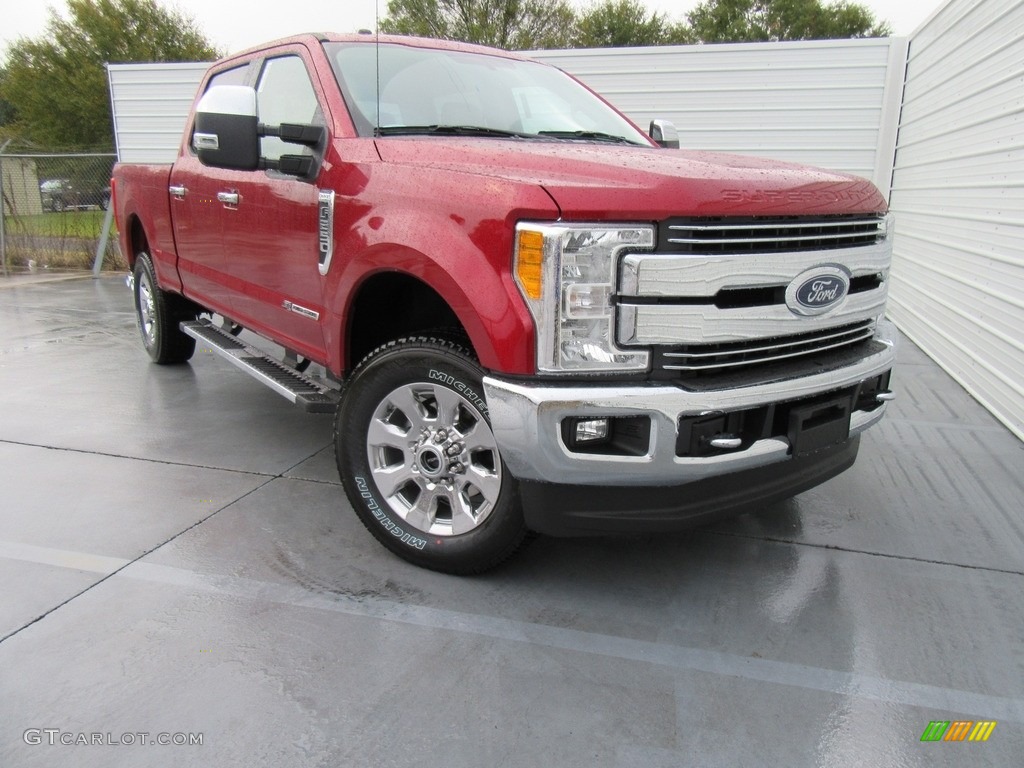 2017 F250 Super Duty Lariat Crew Cab 4x4 - Ruby Red / Camel photo #1