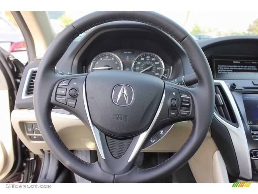 2017 Acura TLX V6 Advance Sedan Parchment Steering Wheel Photo #117531346