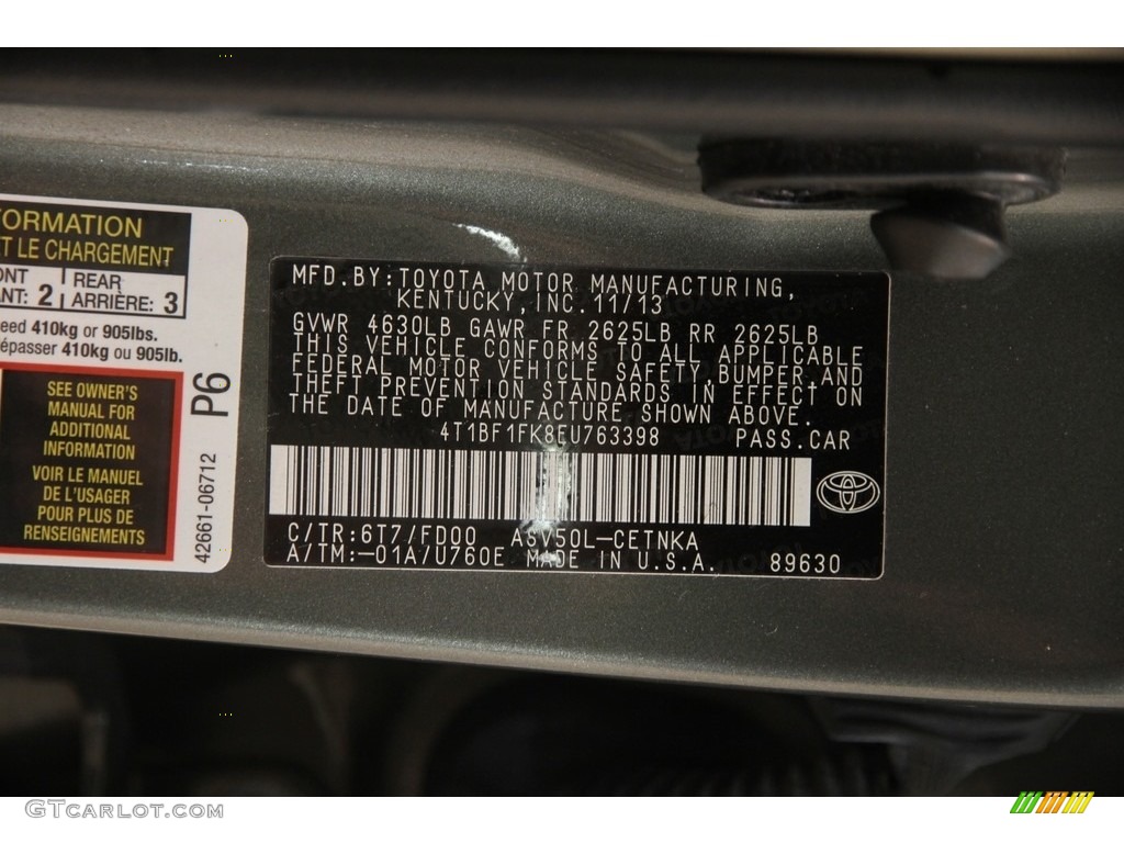 2014 Camry LE - Cypress Pearl / Ivory photo #18