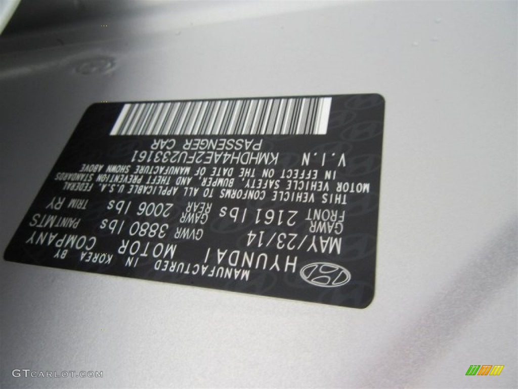 2015 Elantra SE Sedan - Shimmering Air Silver / Black photo #53