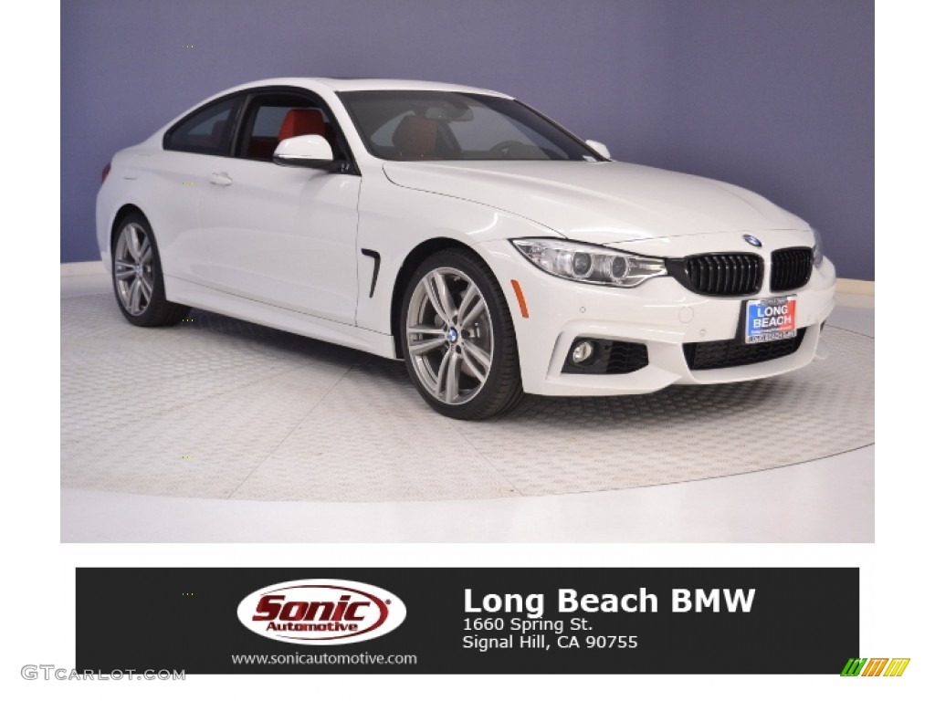 2017 4 Series 440i Coupe - Alpine White / Coral Red photo #1