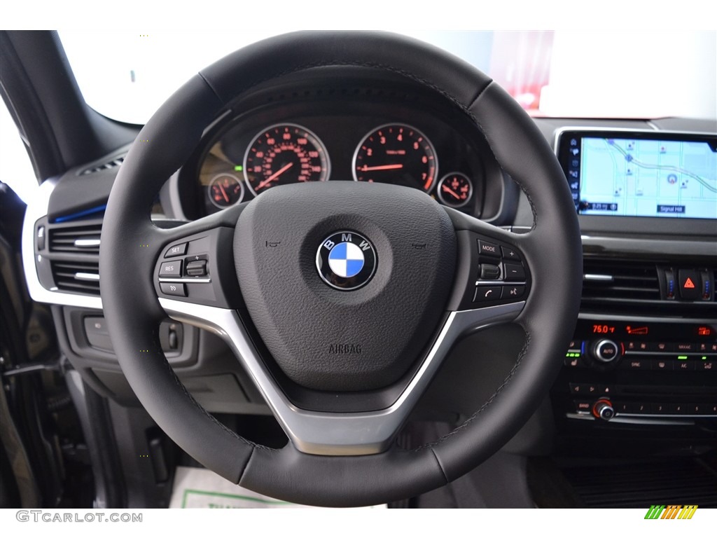 2017 BMW X5 sDrive35i Black Steering Wheel Photo #117543776