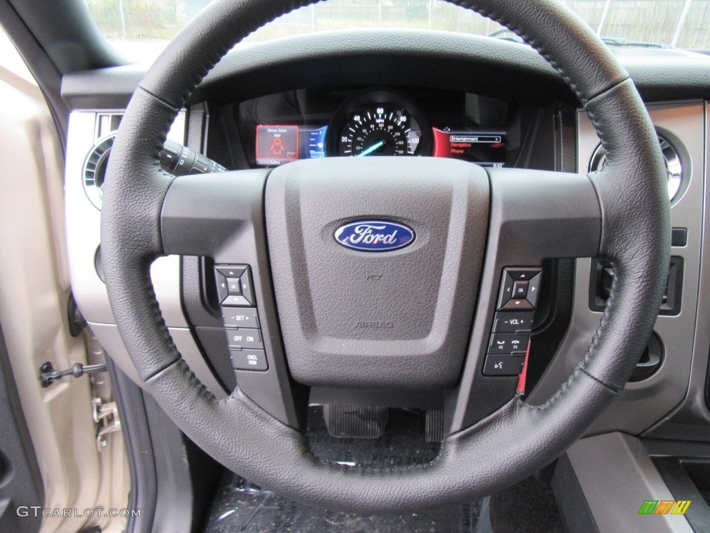 2017 Ford Expedition EL XLT Ebony Steering Wheel Photo #117549236