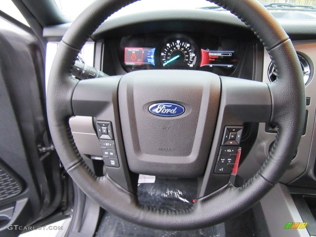 2017 Ford Expedition EL XLT Ebony Steering Wheel Photo #117549527