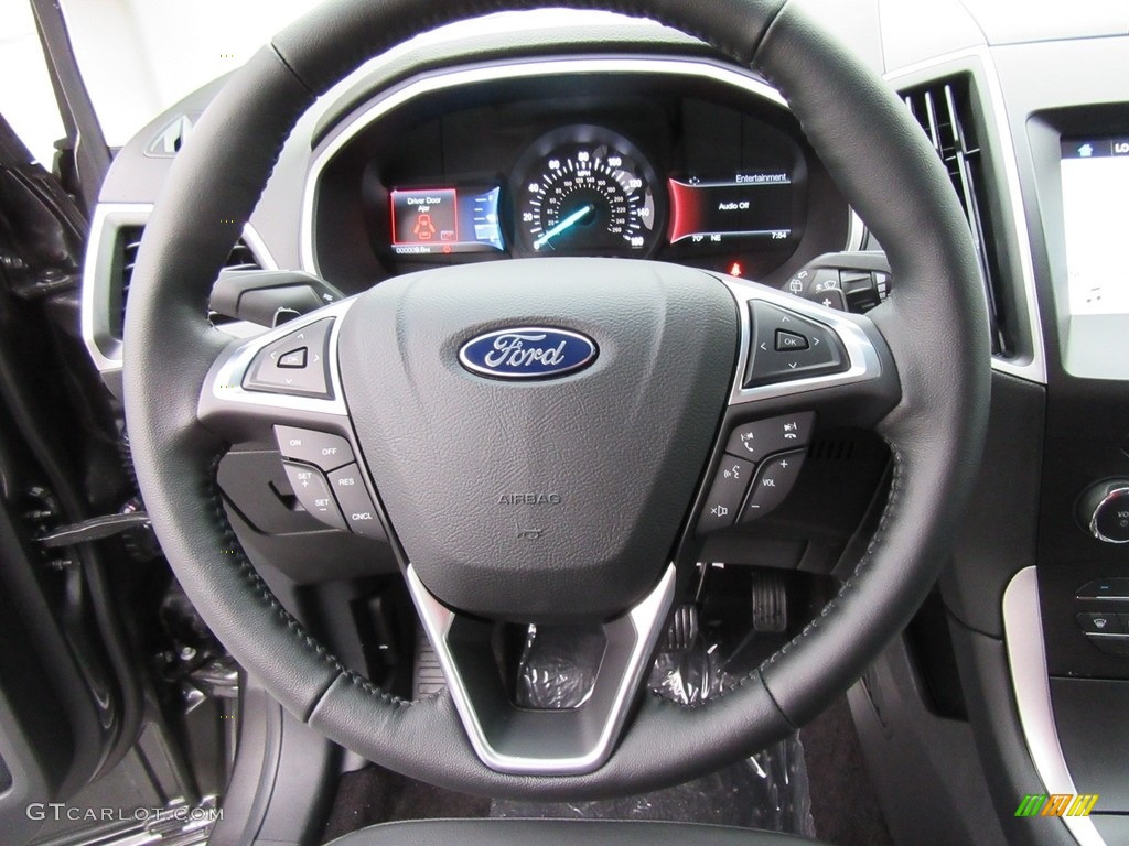 2017 Ford Edge SEL Ebony Steering Wheel Photo #117549776