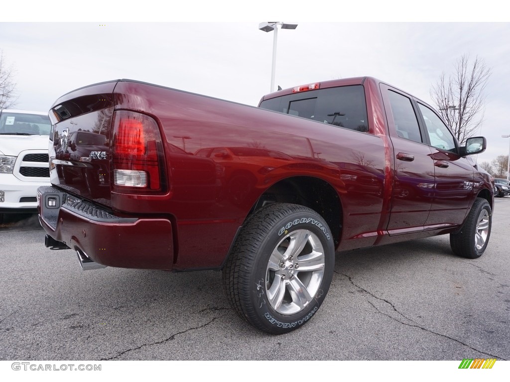 2017 1500 Sport Quad Cab 4x4 - Delmonico Red Pearl / Black/Diesel Gray photo #3