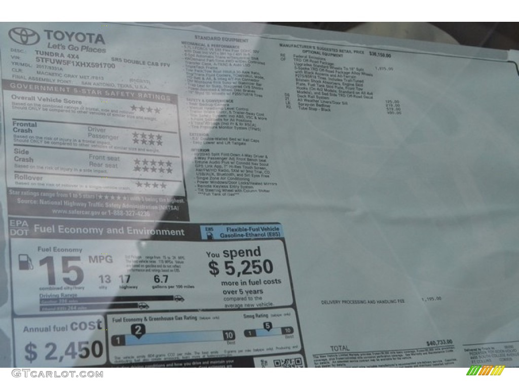 2017 Tundra SR5 Double Cab 4x4 - Magnetic Gray Metallic / Graphite photo #10