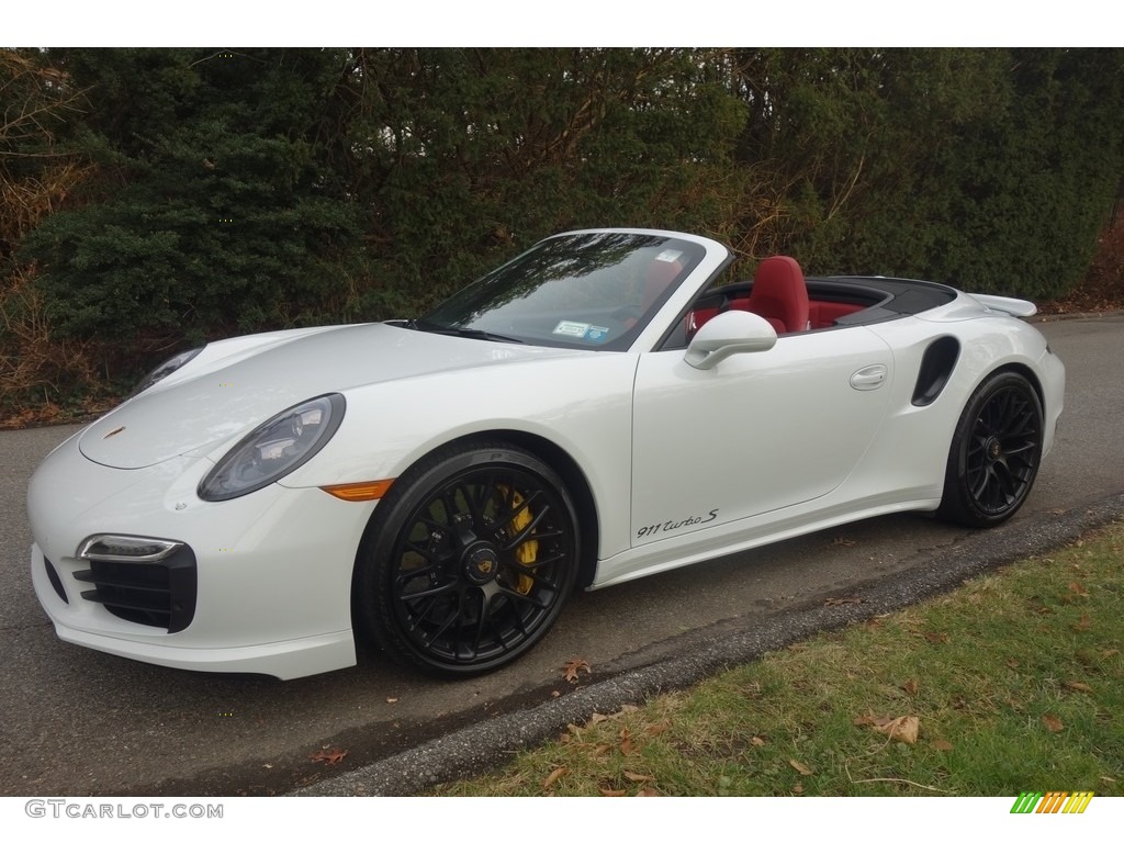 2015 911 Turbo S Cabriolet - Carrara White Metallic / Black/Garnet Red photo #1