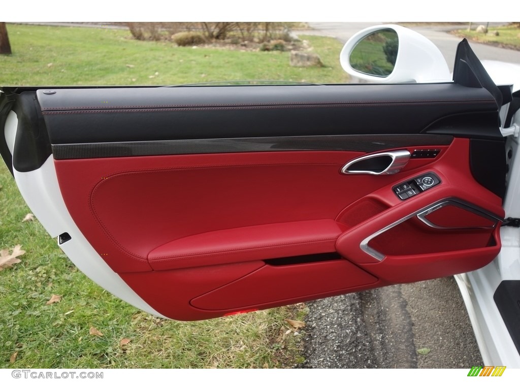 2015 Porsche 911 Turbo S Cabriolet Black/Garnet Red Door Panel Photo #117562682