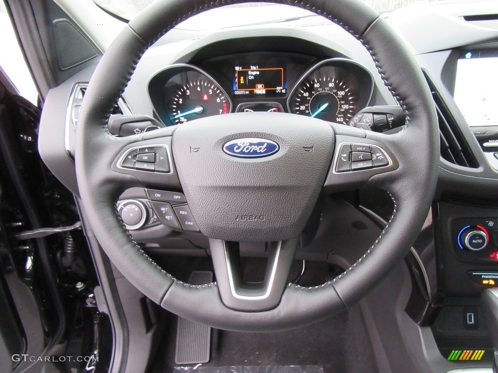 2017 Ford Escape Titanium Charcoal Black Steering Wheel Photo #117565442