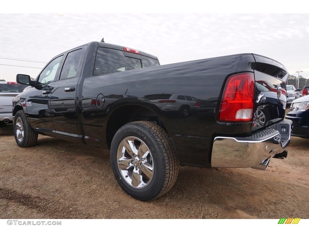 2017 1500 Big Horn Quad Cab - Brilliant Black Crystal Pearl / Black/Diesel Gray photo #2