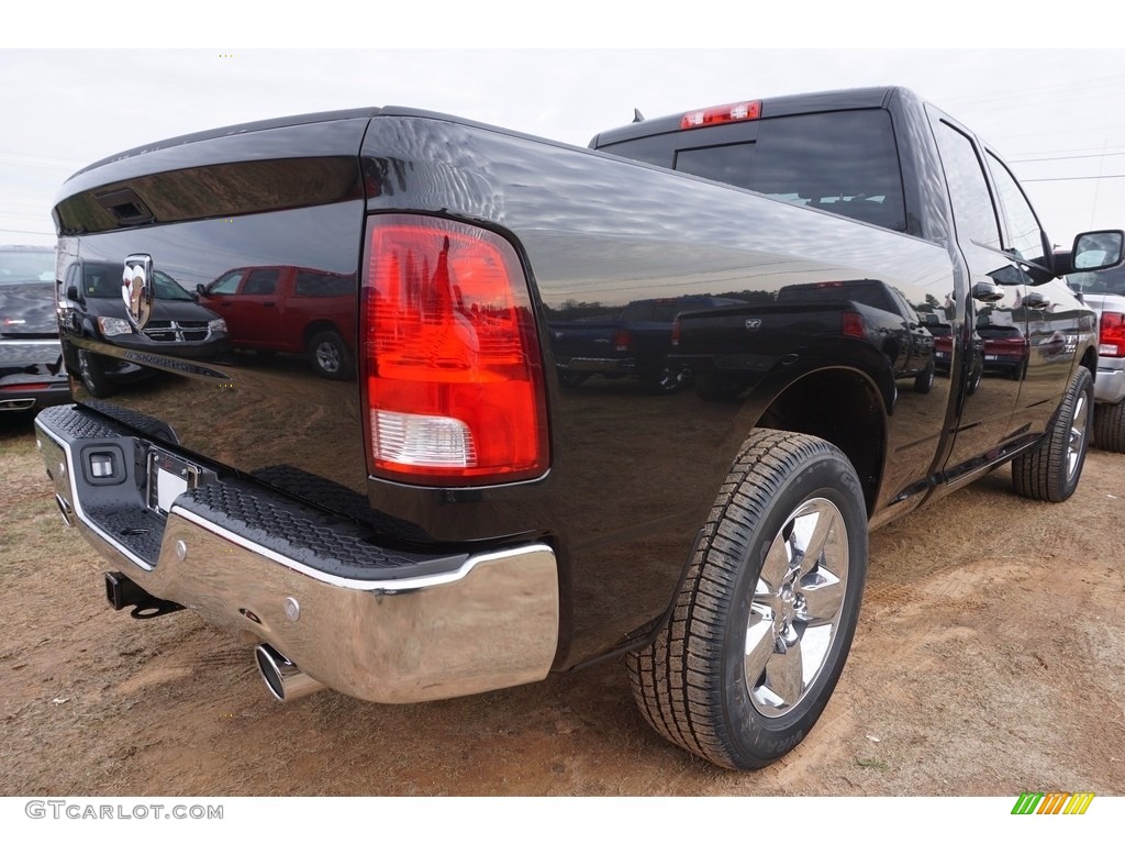 2017 1500 Big Horn Quad Cab - Brilliant Black Crystal Pearl / Black/Diesel Gray photo #3