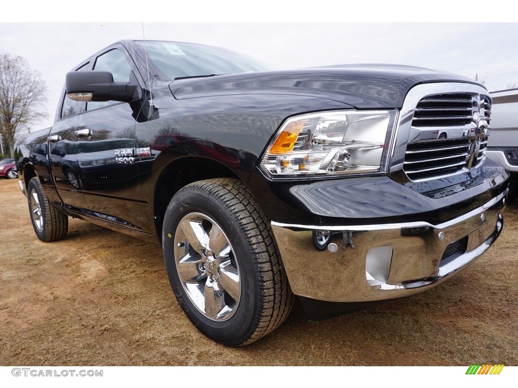 2017 1500 Big Horn Quad Cab - Brilliant Black Crystal Pearl / Black/Diesel Gray photo #4