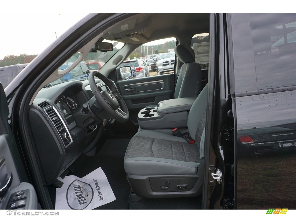 2017 1500 Big Horn Quad Cab - Brilliant Black Crystal Pearl / Black/Diesel Gray photo #7