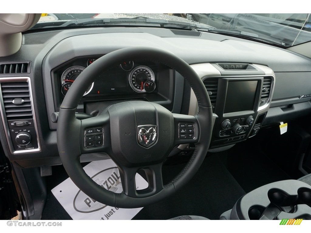 2017 1500 Big Horn Quad Cab - Brilliant Black Crystal Pearl / Black/Diesel Gray photo #8