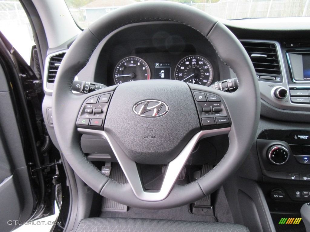 2017 Hyundai Tucson Sport Black Steering Wheel Photo #117566864