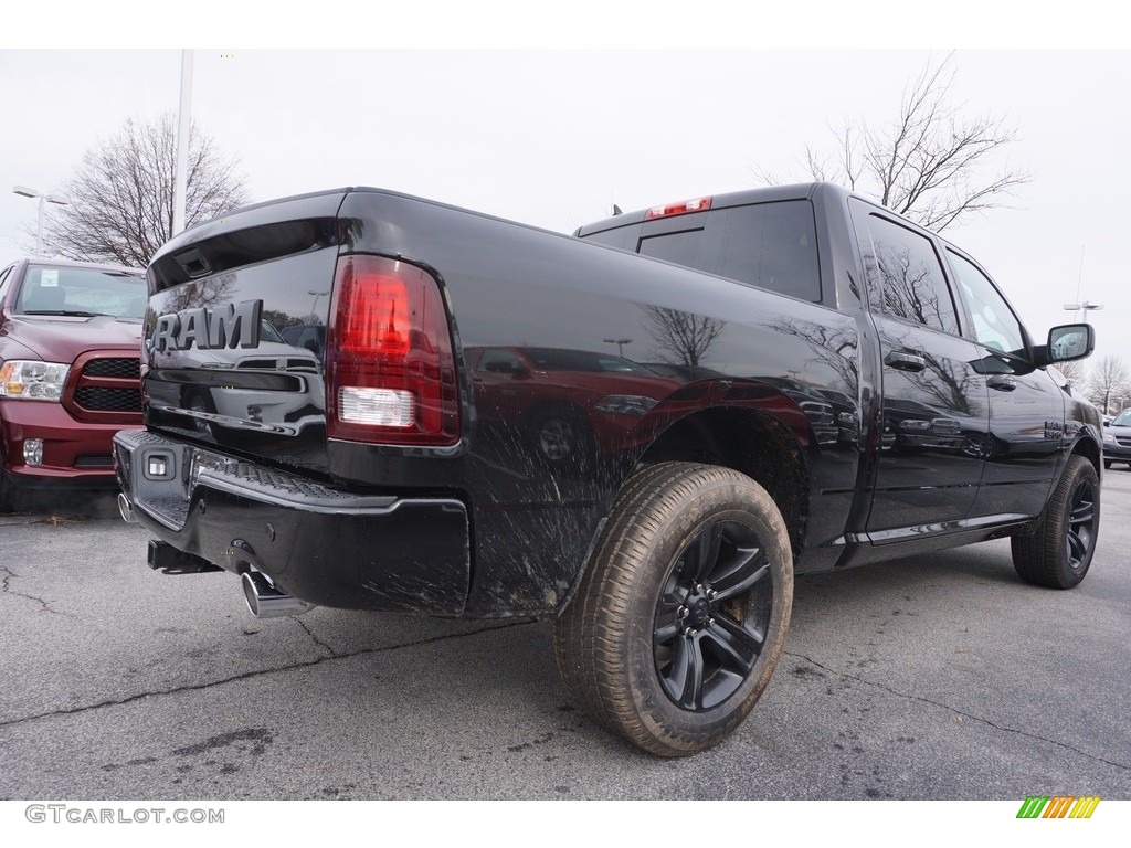 2017 1500 Sport Crew Cab - Brilliant Black Crystal Pearl / Black/Diesel Gray photo #3