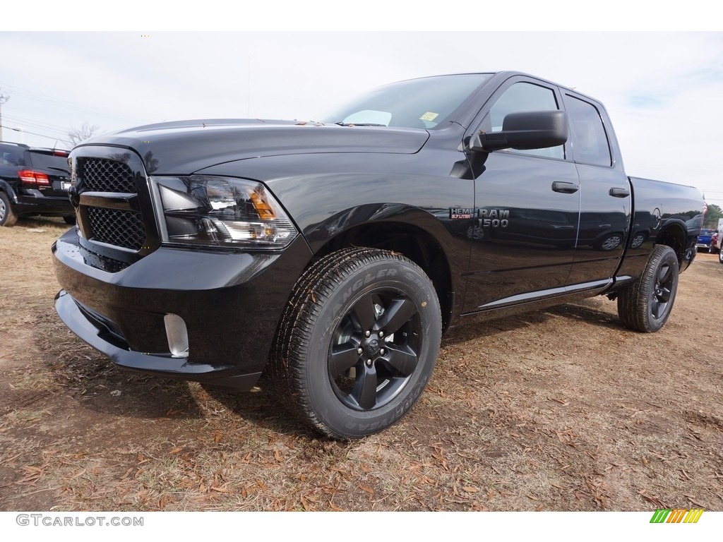 2017 1500 Express Quad Cab 4x4 - Brilliant Black Crystal Pearl / Black/Diesel Gray photo #1