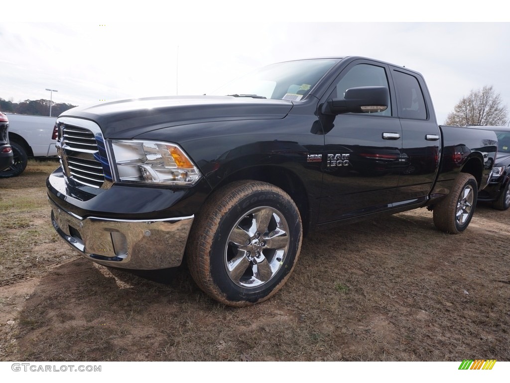 2017 1500 Big Horn Quad Cab 4x4 - Brilliant Black Crystal Pearl / Black/Diesel Gray photo #1