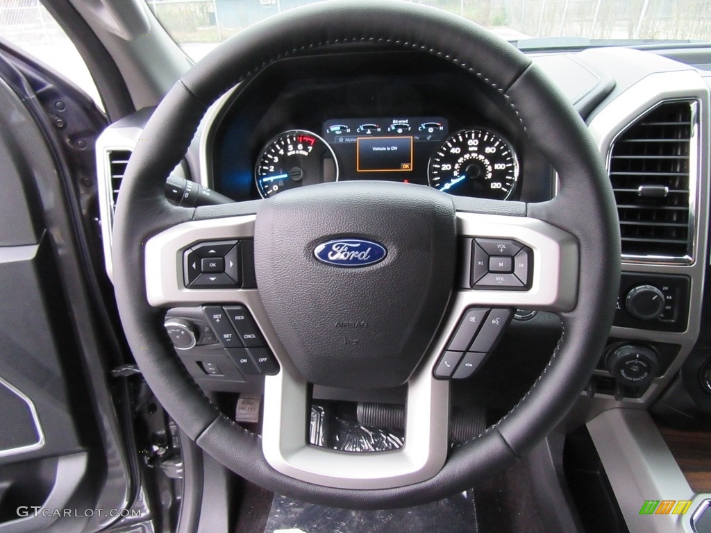 2017 Ford F150 Lariat SuperCrew 4X4 Black Steering Wheel Photo #117568850