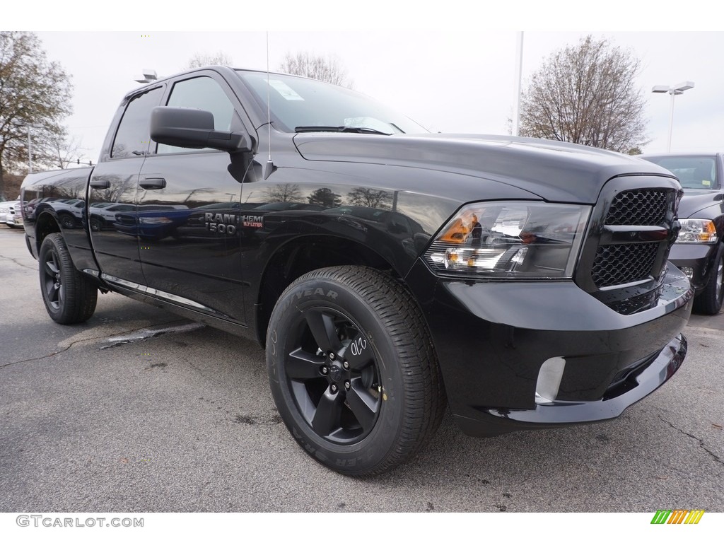 2017 1500 Express Quad Cab 4x4 - Brilliant Black Crystal Pearl / Black/Diesel Gray photo #4