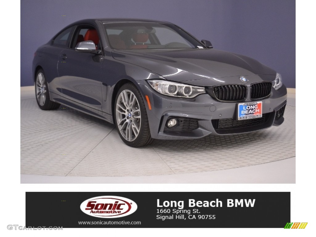 2017 4 Series 430i Coupe - Mineral Grey Metallic / Coral Red photo #1