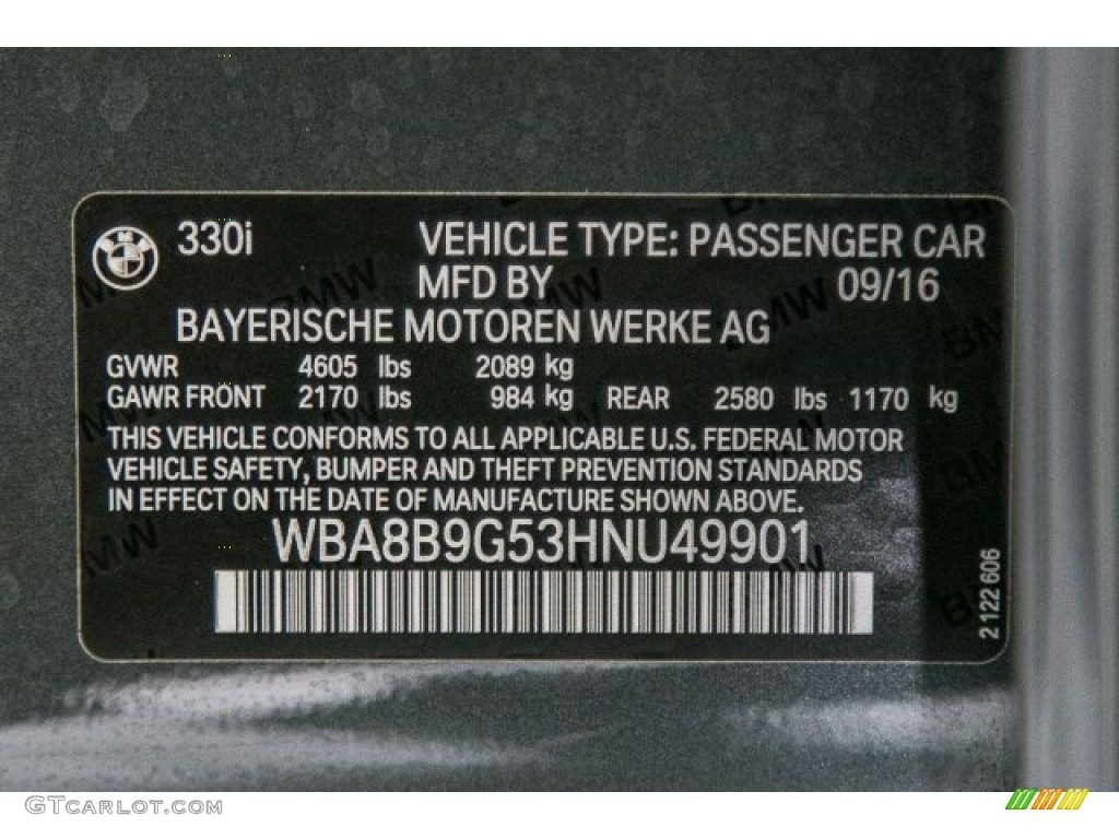 2017 3 Series 330i Sedan - Mineral Grey Metallic / Black photo #10
