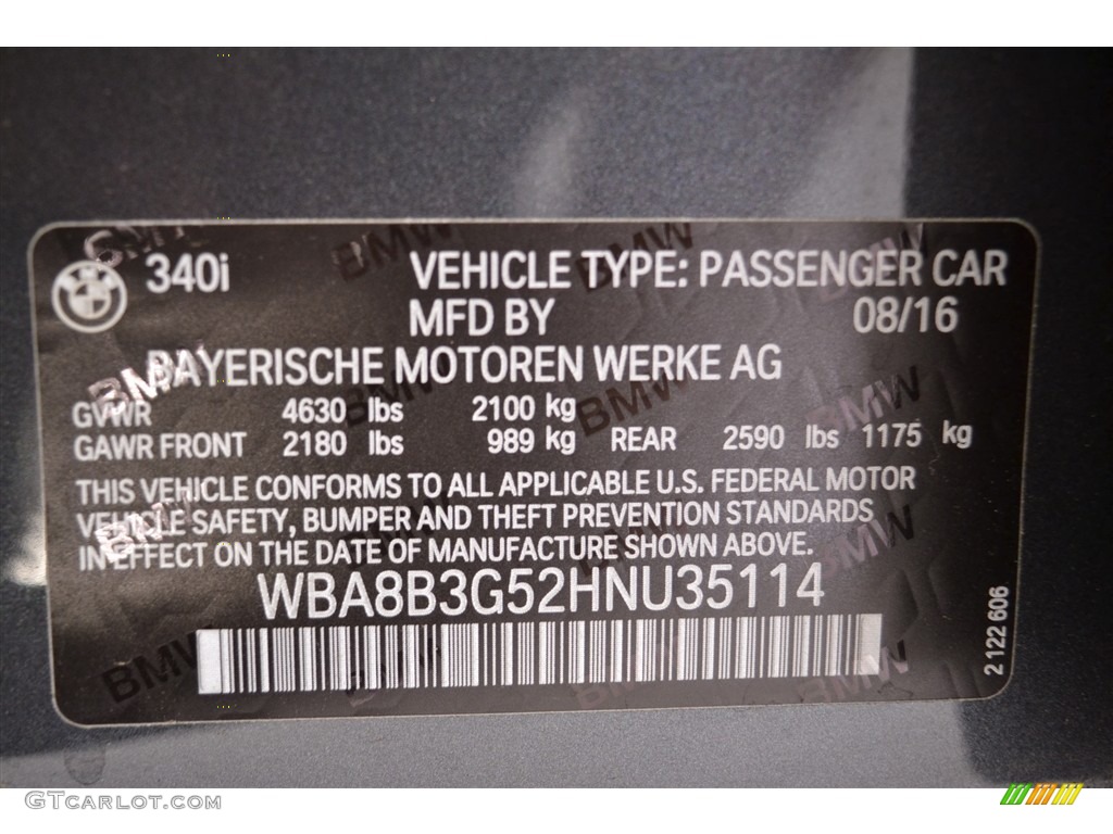 2017 3 Series 340i Sedan - Mineral Grey Metallic / Black photo #15