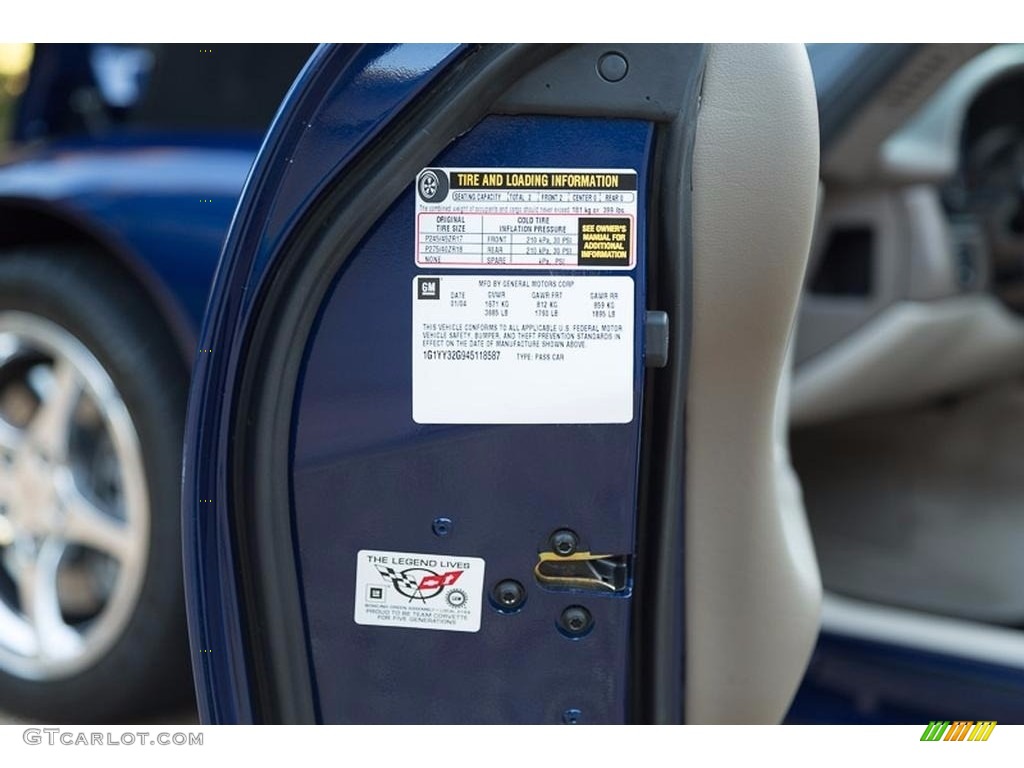2004 Corvette Convertible - LeMans Blue Metallic / Shale photo #53