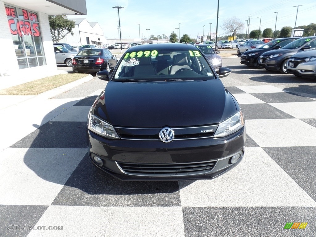 2013 Jetta Hybrid SEL - Deep Black Pearl Metallic / Cornsilk Beige photo #2