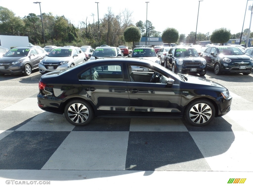 2013 Jetta Hybrid SEL - Deep Black Pearl Metallic / Cornsilk Beige photo #3