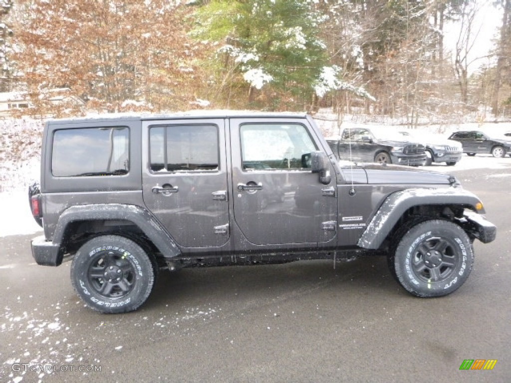 2017 Wrangler Unlimited Sport 4x4 - Granite Crystal Metallic / Black photo #7