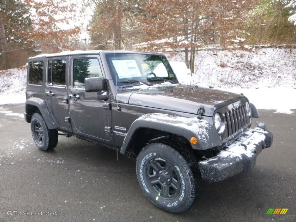 2017 Wrangler Unlimited Sport 4x4 - Granite Crystal Metallic / Black photo #10