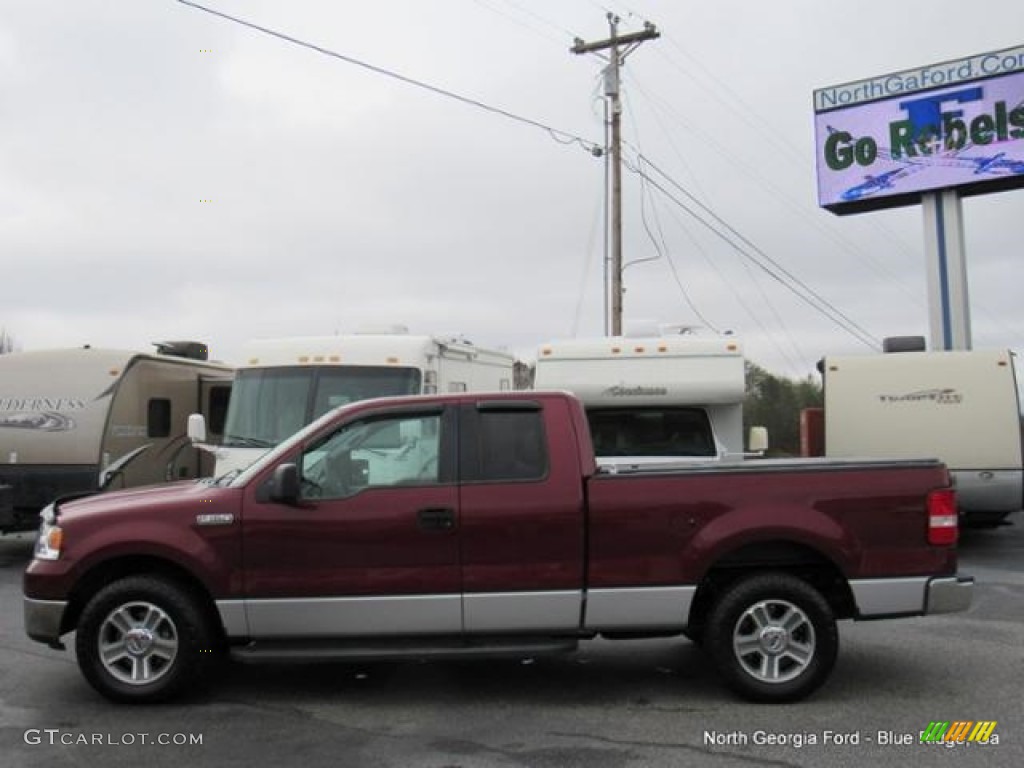 2005 F150 XLT SuperCab - Dark Copper Metallic / Tan photo #2