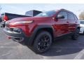 Deep Cherry Red Crystal Pearl 2017 Jeep Cherokee Trailhawk 4x4 Exterior