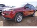 Deep Cherry Red Crystal Pearl 2017 Jeep Cherokee Sport Exterior