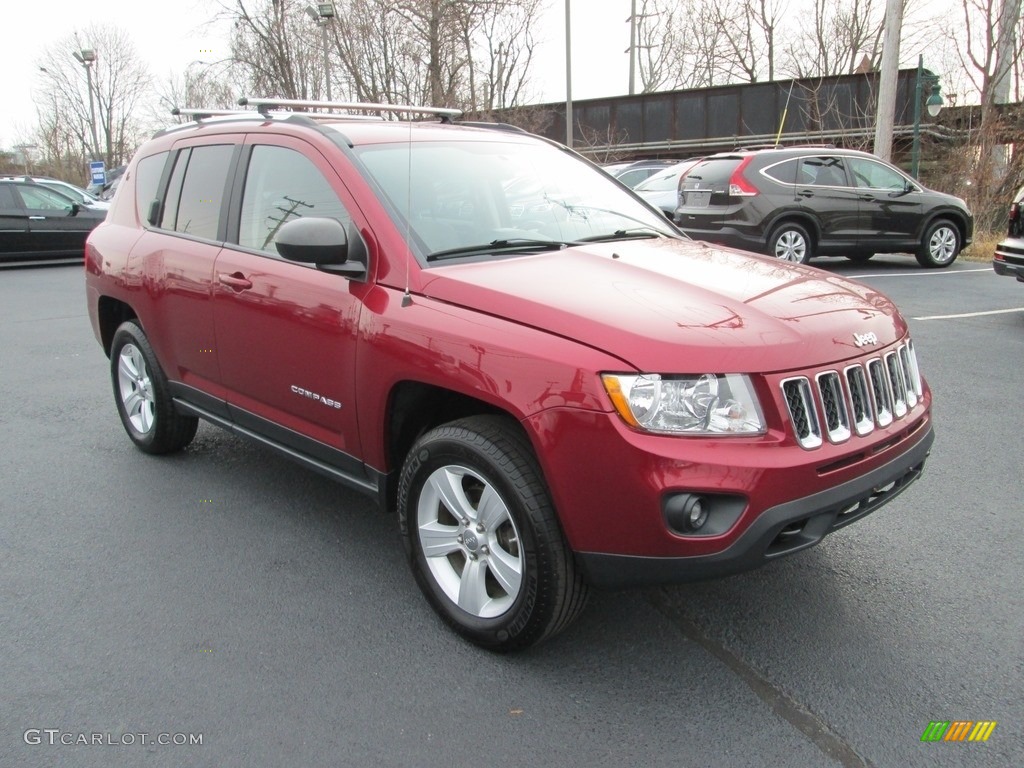 Deep Cherry Red Crystal Pearl 2012 Jeep Compass Sport 4x4 Exterior Photo #117597660