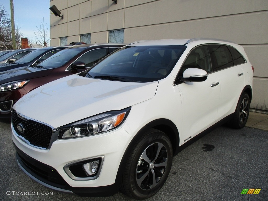 2017 Sorento EX V6 AWD - Snow White Pearl / Stone Beige photo #1