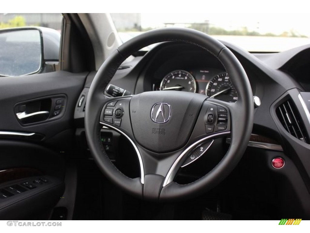2017 Acura MDX SH-AWD Ebony Steering Wheel Photo #117604163