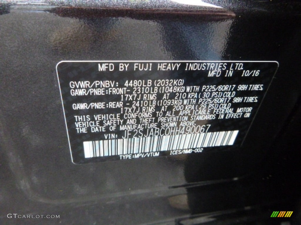 2017 Forester 2.5i - Dark Gray Metallic / Gray photo #15