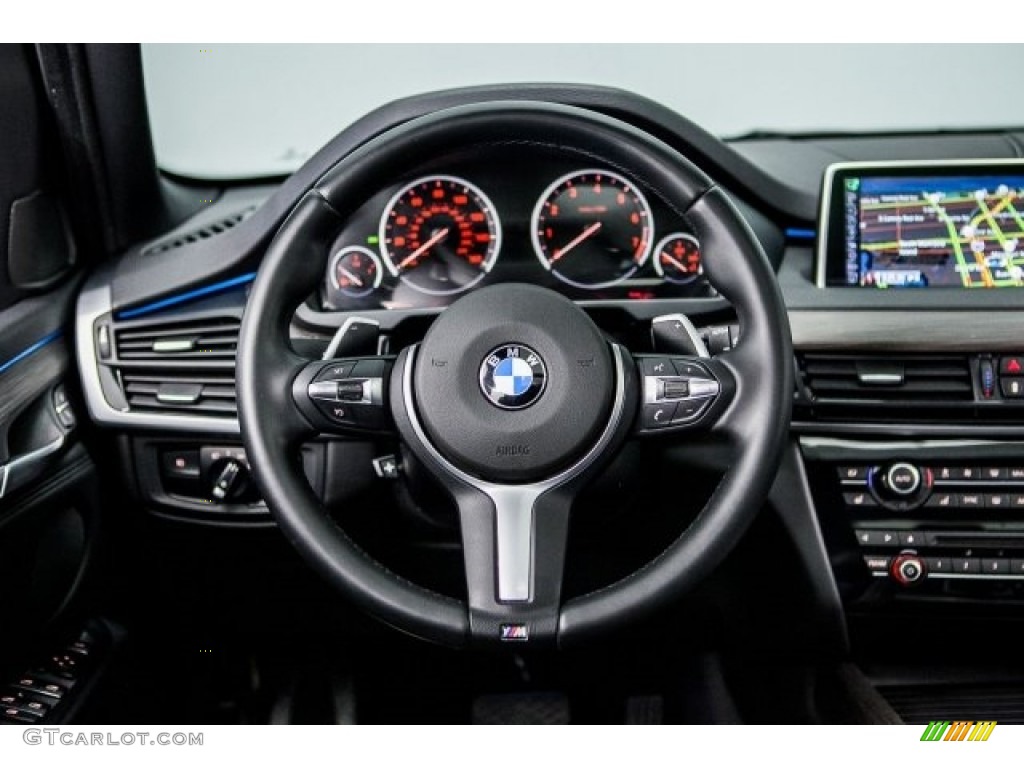 2014 BMW X5 xDrive35i Black Steering Wheel Photo #117607560
