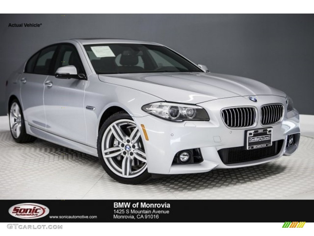 2014 5 Series 535i Sedan - Glacier Silver Metallic / Mocha/Black photo #1