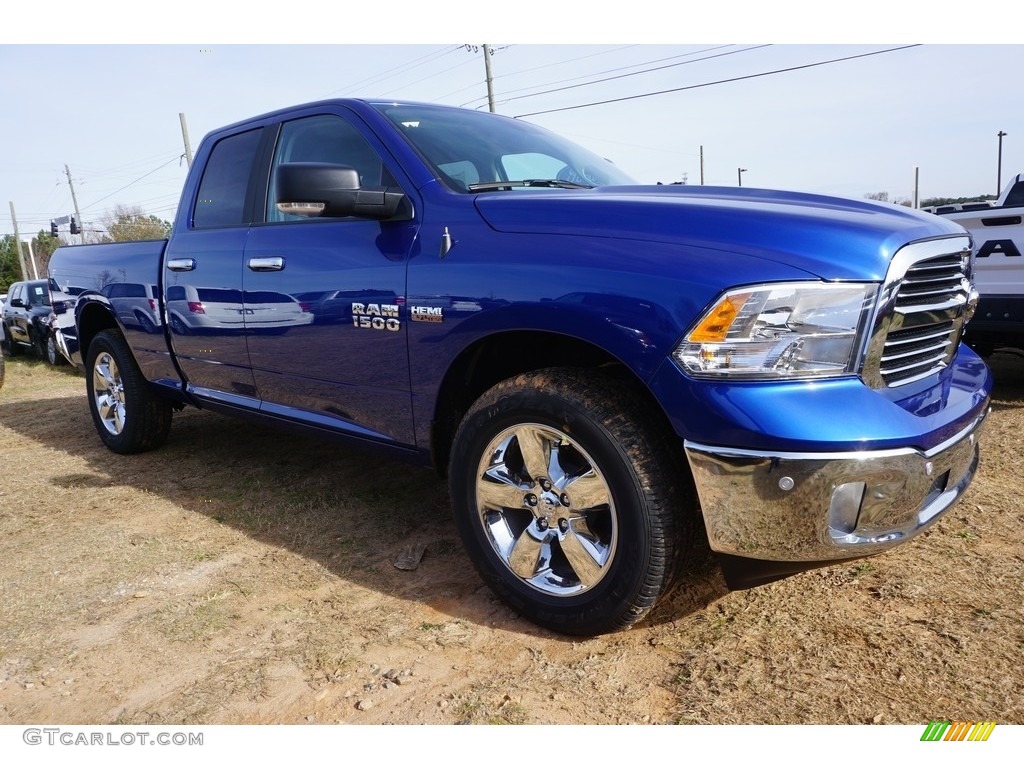 2017 1500 Big Horn Quad Cab 4x4 - Blue Streak Pearl / Black/Diesel Gray photo #4