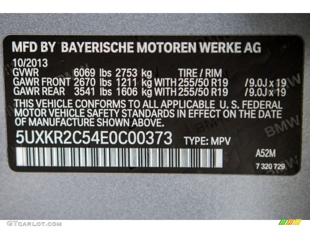 2014 BMW X5 sDrive35i Color Code Photos