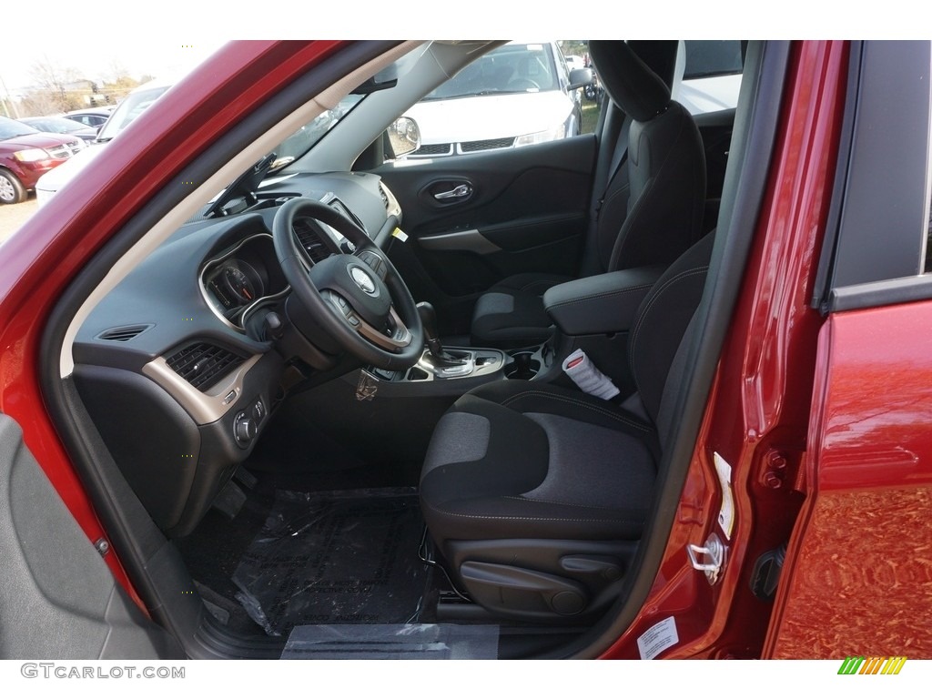 Black Interior 2017 Jeep Cherokee Sport Photo #117614073