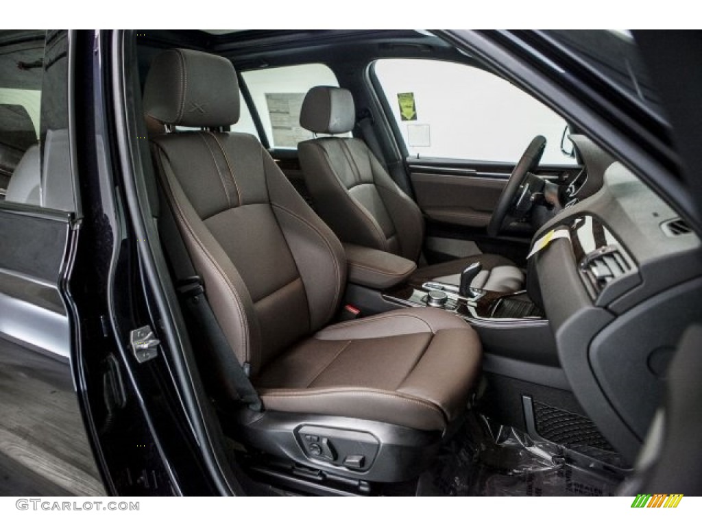 Mocha w/Orange contrast stitching Interior 2017 BMW X3 sDrive28i Photo #117615021