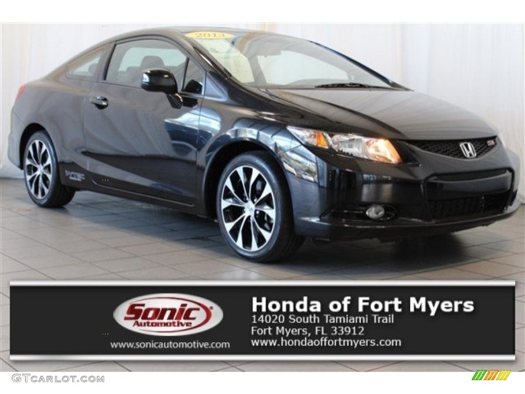2013 Civic Si Coupe - Crystal Black Pearl / Black photo #1