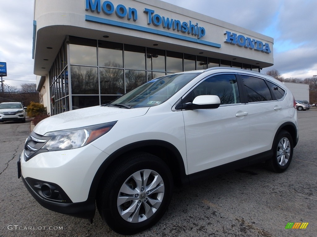 2014 CR-V EX-L AWD - White Diamond Pearl / Black photo #1