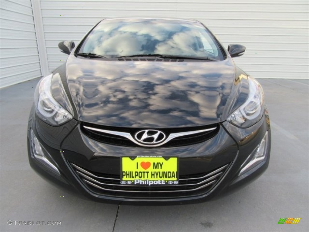 2014 Elantra Limited Sedan - Black / Black photo #2